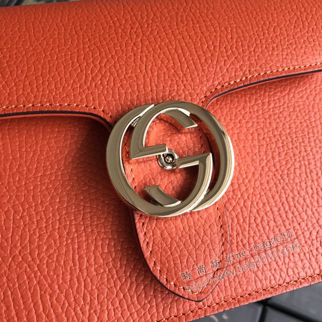 Gucci包 古馳女包 510304橙紅 Gucci新款鏈條包 Gucci單肩斜挎包  gudj1169